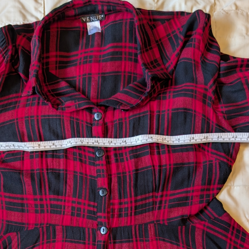 Plaid Button-Up Midi Dress - Picture 7 of 8